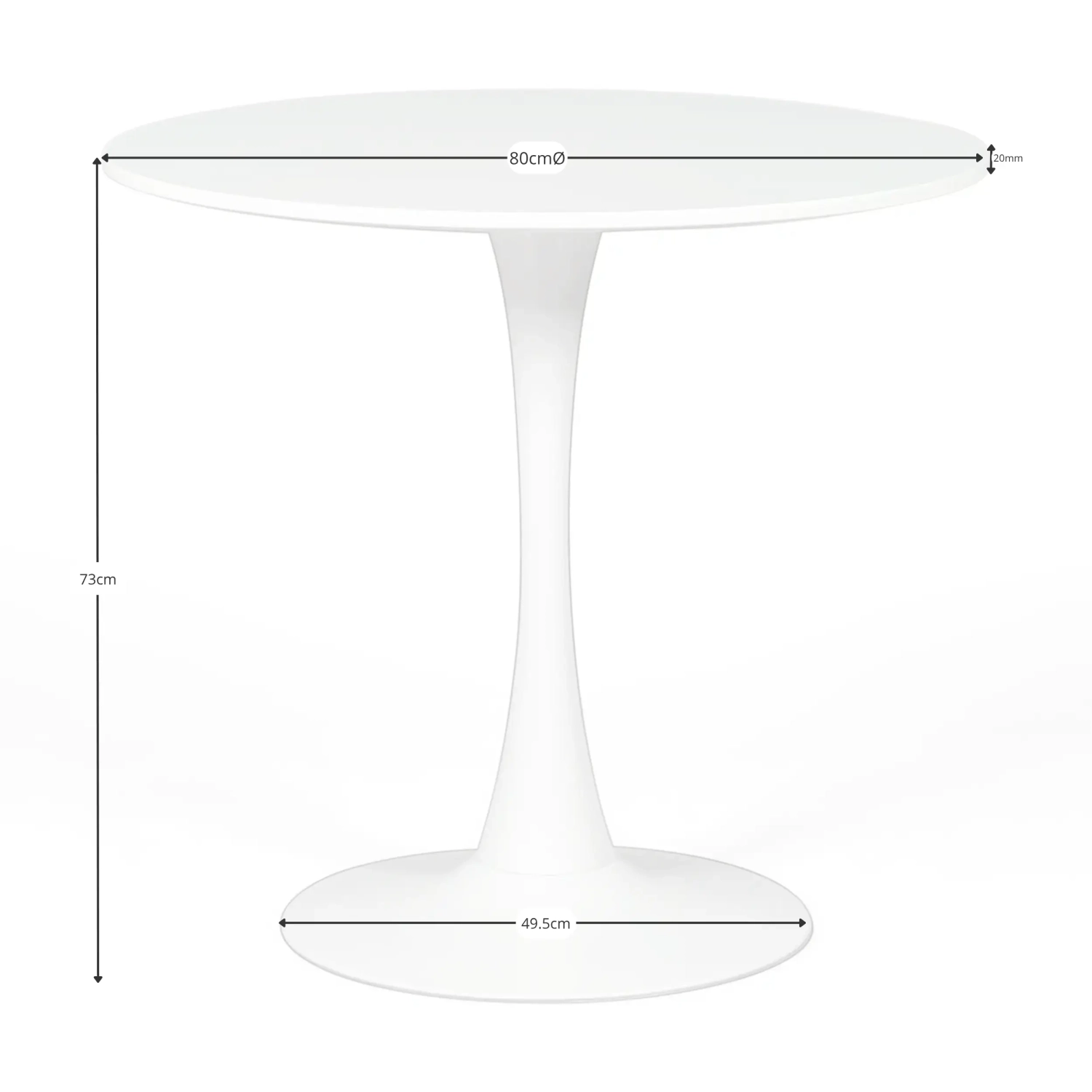 Table Tulip Strato 80 Cm MDF - Tables à Manger furnmod