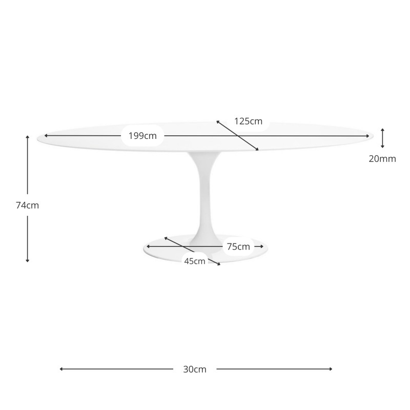 Table À Manger Ovale Dining Tulip MDF - Tables Design Meubles Concept