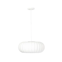 Suspension en tissu blanc Ø 45 cm au design segmenté Kyoto