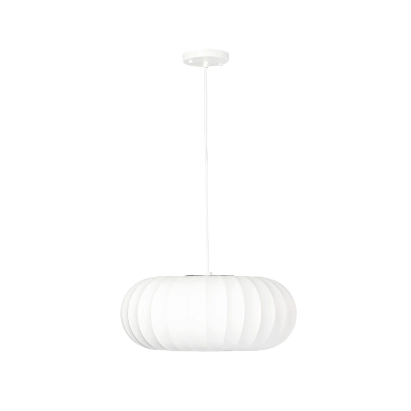 Suspension en tissu blanc Ø 45 cm au design segmenté Kyoto