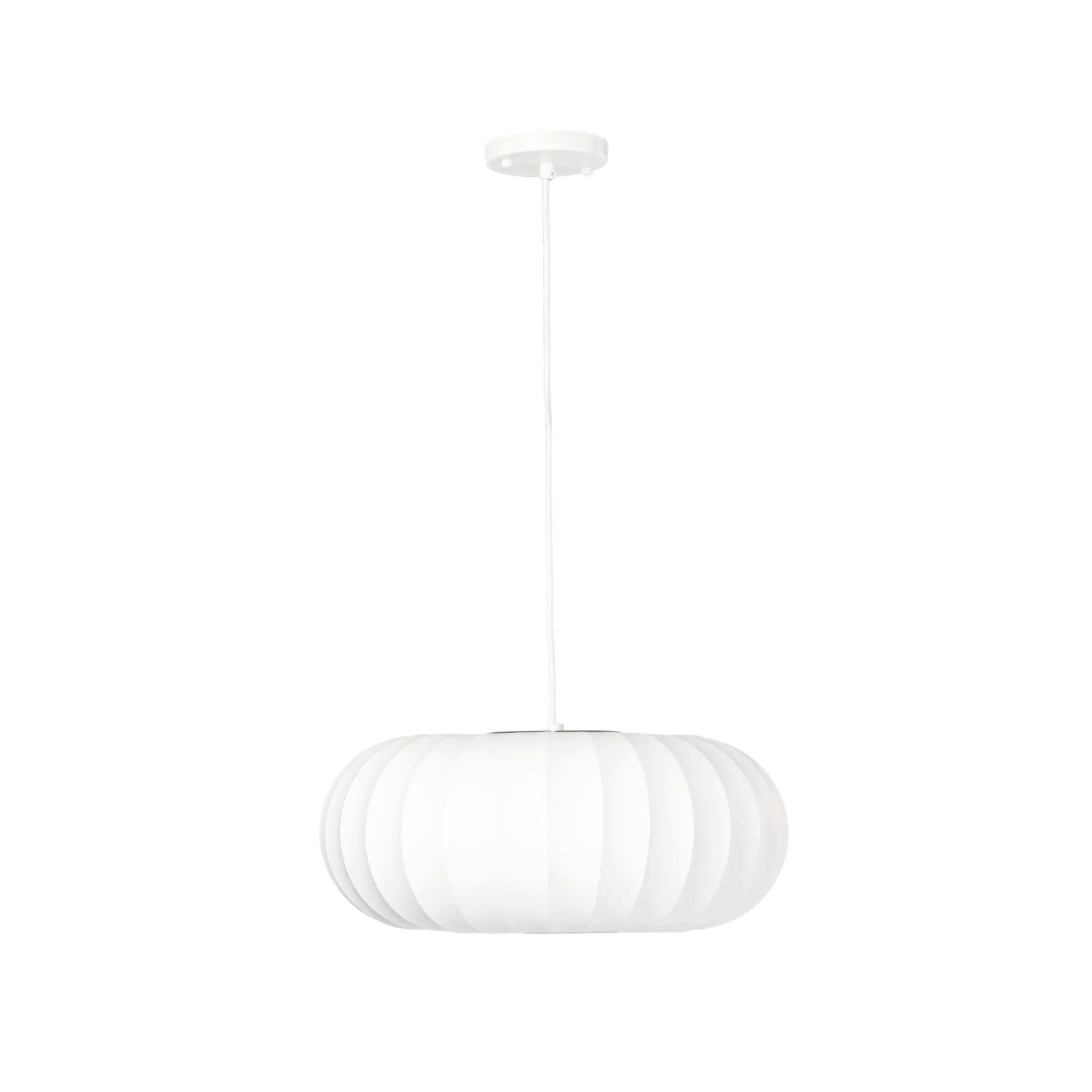 Suspension en tissu blanc Ø 45 cm au design segmenté Kyoto