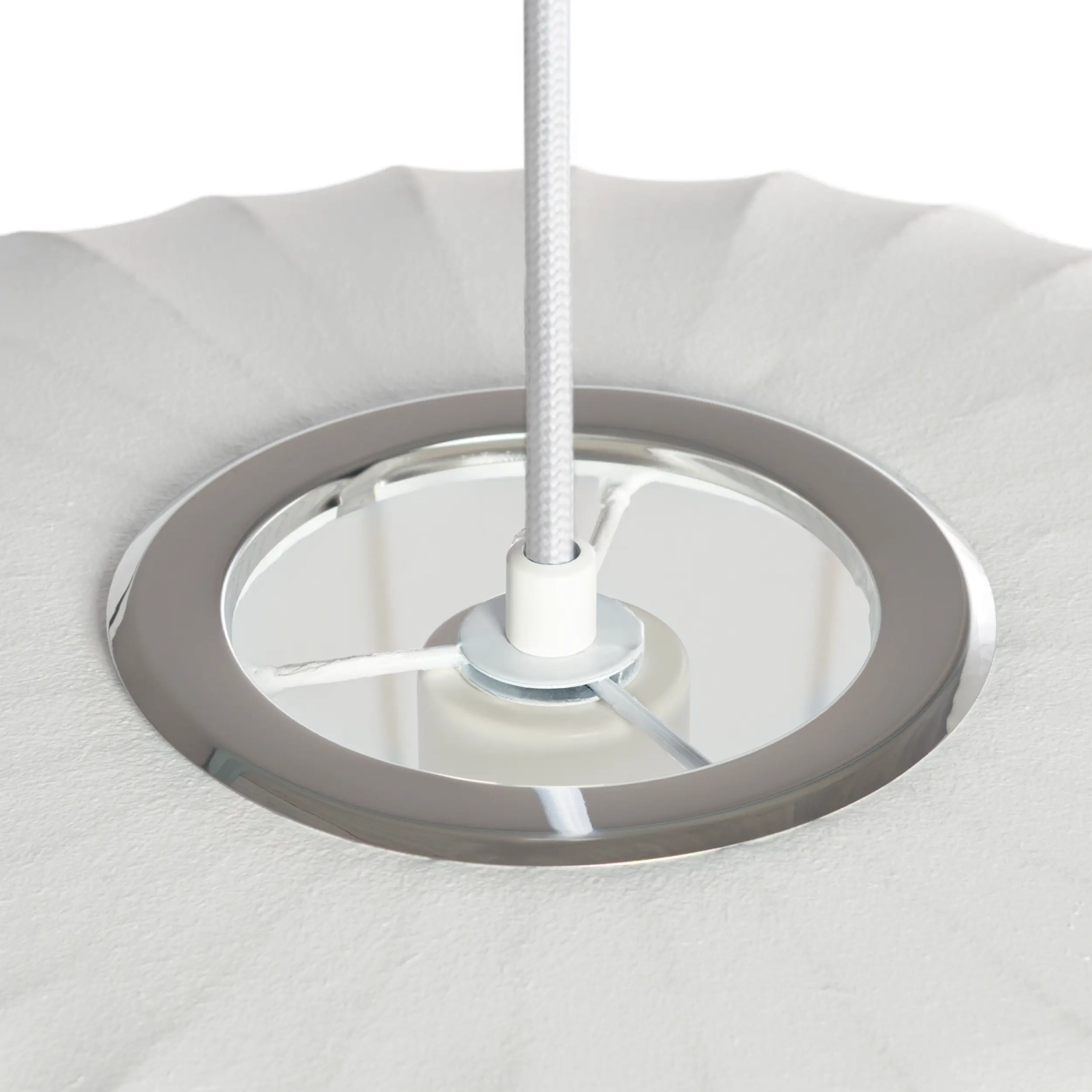 Suspension en tissu blanc Ø 45 cm au design segmenté Kyoto