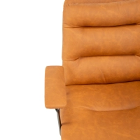 Chaise de bureau rembourrée en similicuir marron - Meubles Concept