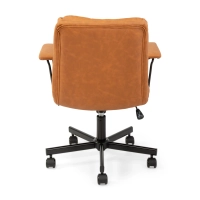 Chaise de bureau rembourrée en similicuir marron - Meubles Concept