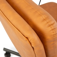 Chaise de bureau rembourrée en similicuir marron - Meubles Concept
