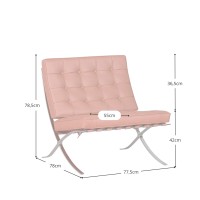 Inspiration chaise Barcelona Cognac - Fauteuil Cuir - Meubles Concept
