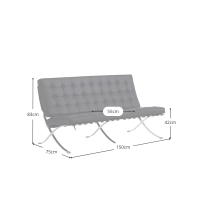 Fauteuil Barcelona Similicuir 2 places Inspiration - Meubles Concept
