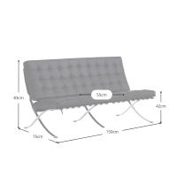 Fauteuil Barcelona Similicuir 2 places Inspiration - Meubles Concept