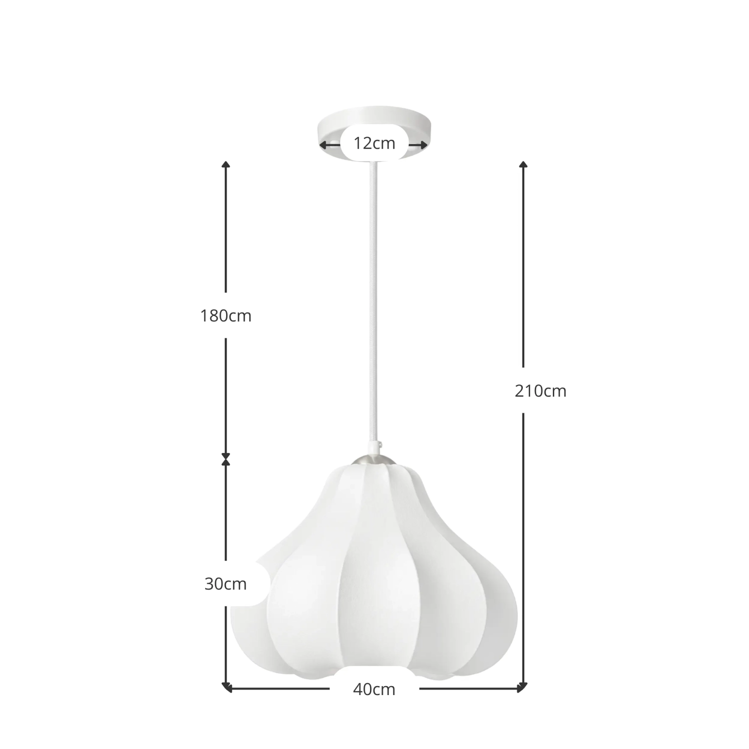 Suspension en tissu Ø 40 cm aux formes organiques Kyoto