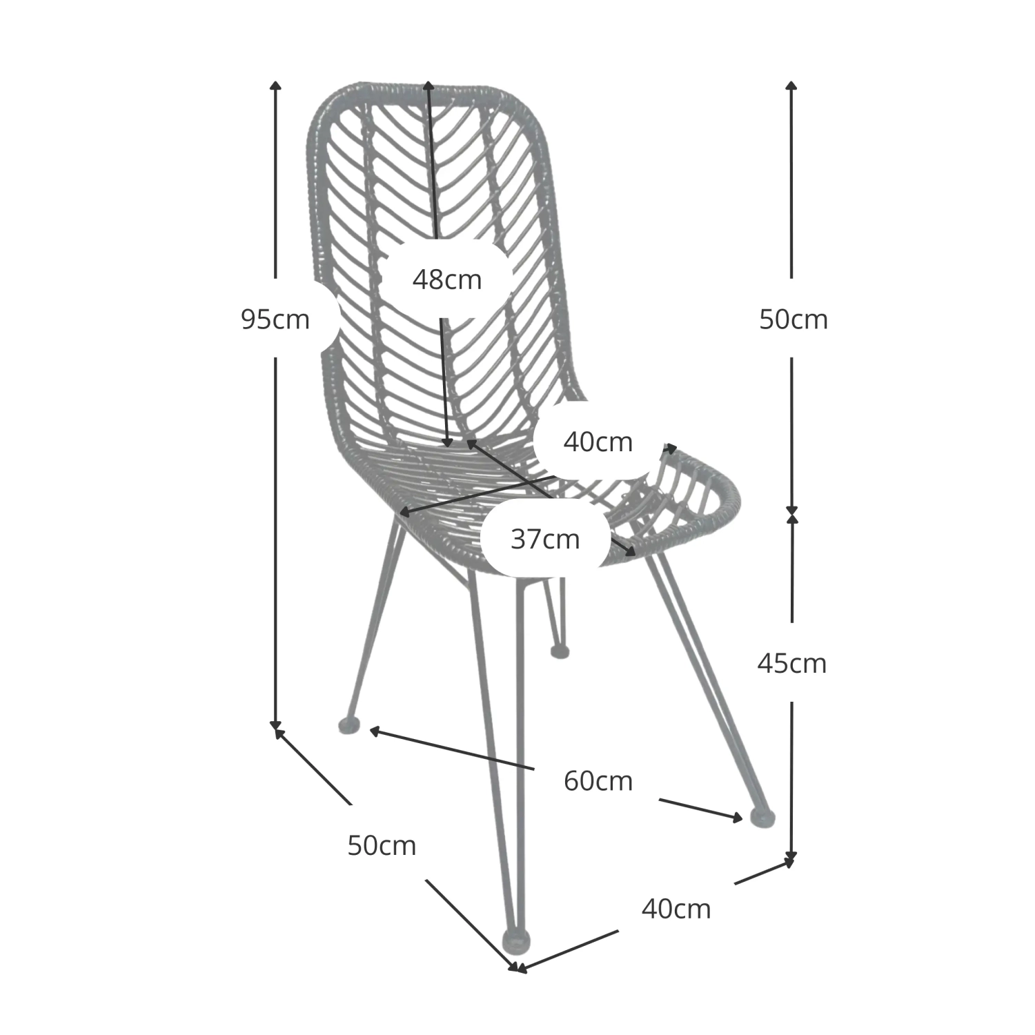 Chaise en rotin Le Midi pour extérieur - Chaises en rotin - Mueble Design