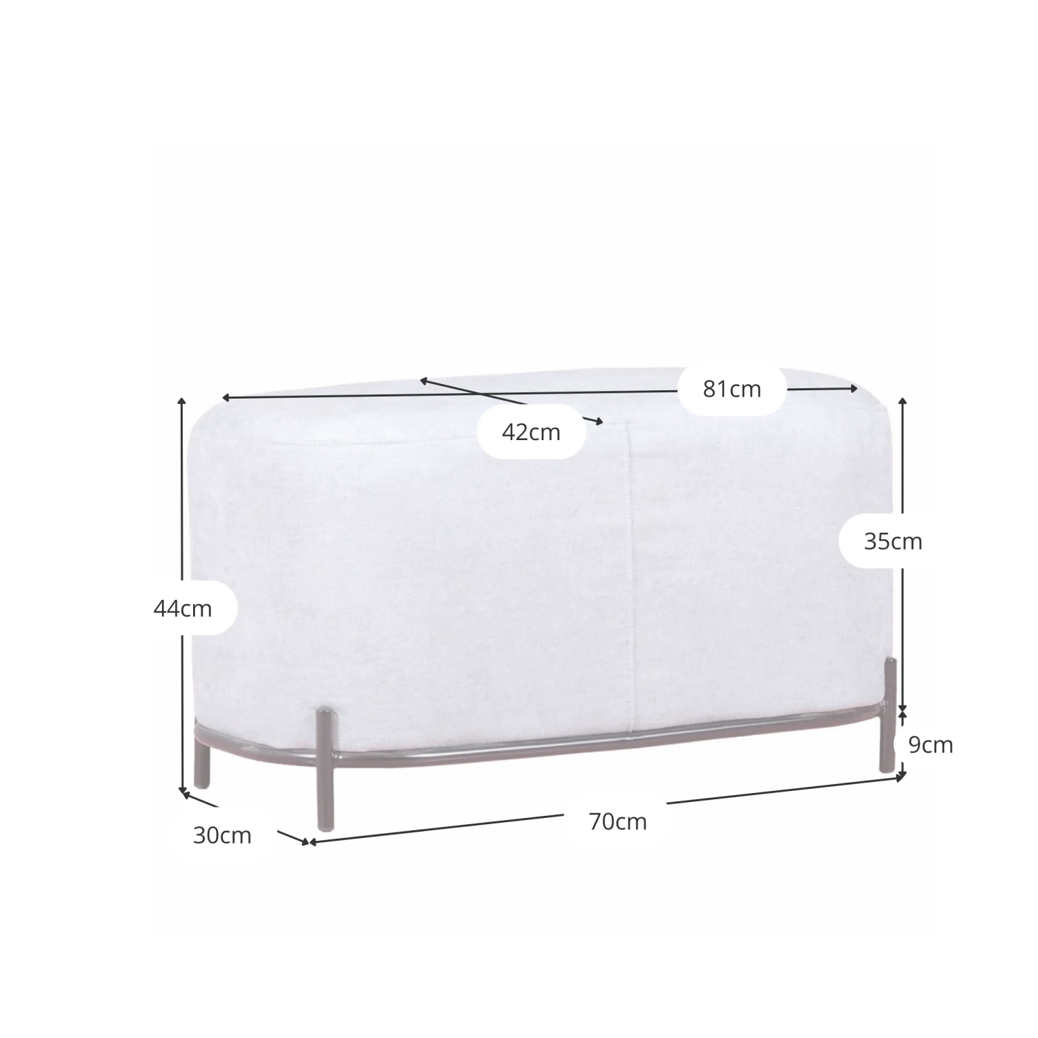 Repose-pieds pour canapé Clair - Repose-pieds ergonomique - Meubles Concept