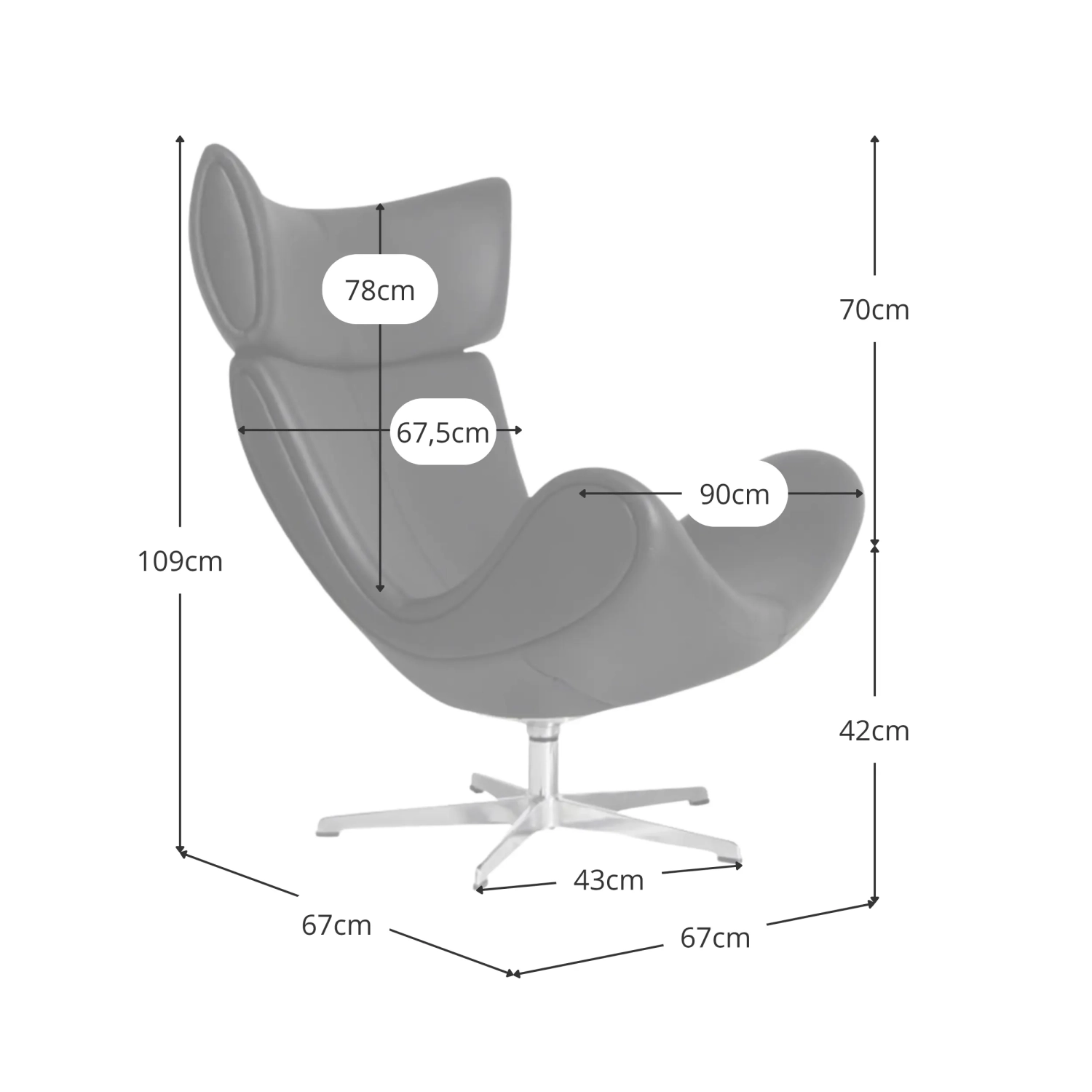 Inspiration Imola Chair avec repose-pieds - Fauteuils Meubles Concept