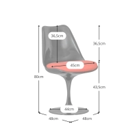 Réplique de la chaise Tulip , entièrement noire - Chaises de créateurs - Mueble Design