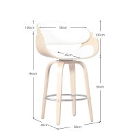 Tabouret Burrow avec coussin en similicuir - Tabourets en bois - Meubles concept