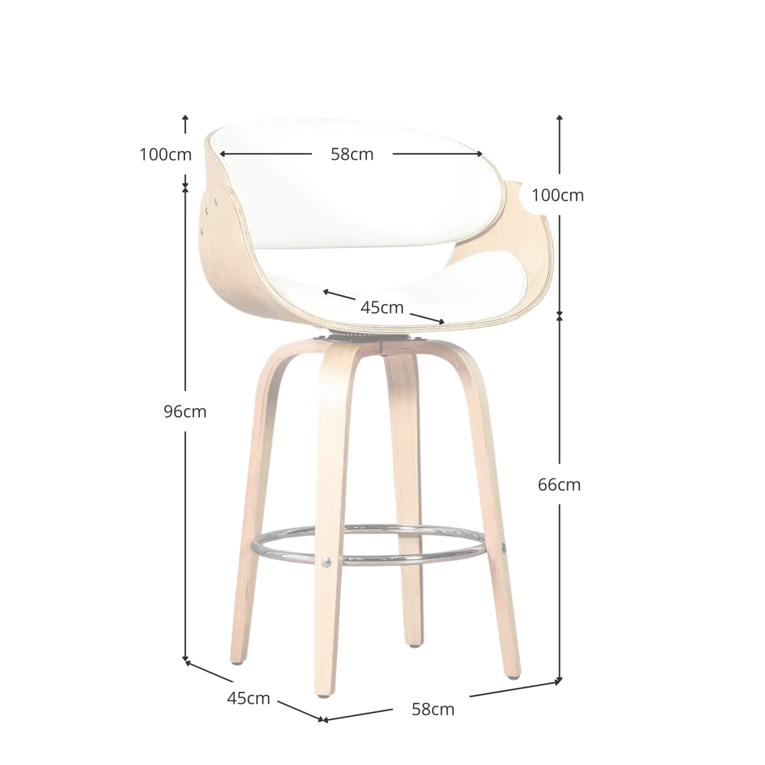 Tabouret Burrow avec coussin en similicuir - Tabourets en bois - Meubles concept