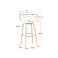 Tabouret Burrow avec coussin en similicuir - Tabourets en bois - Meubles concept
