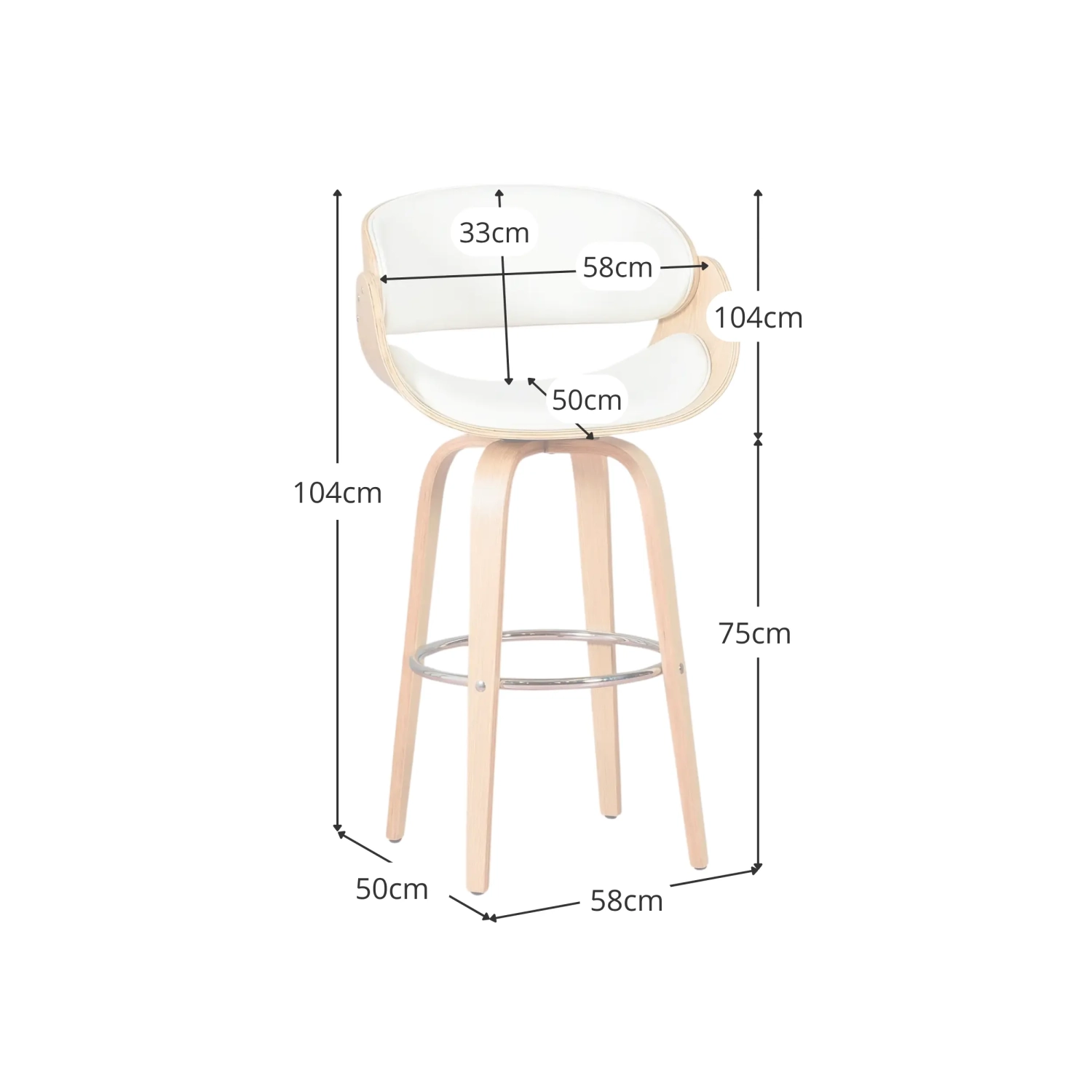 Tabouret Burrow avec coussin en similicuir - Tabourets en bois - Meubles concept