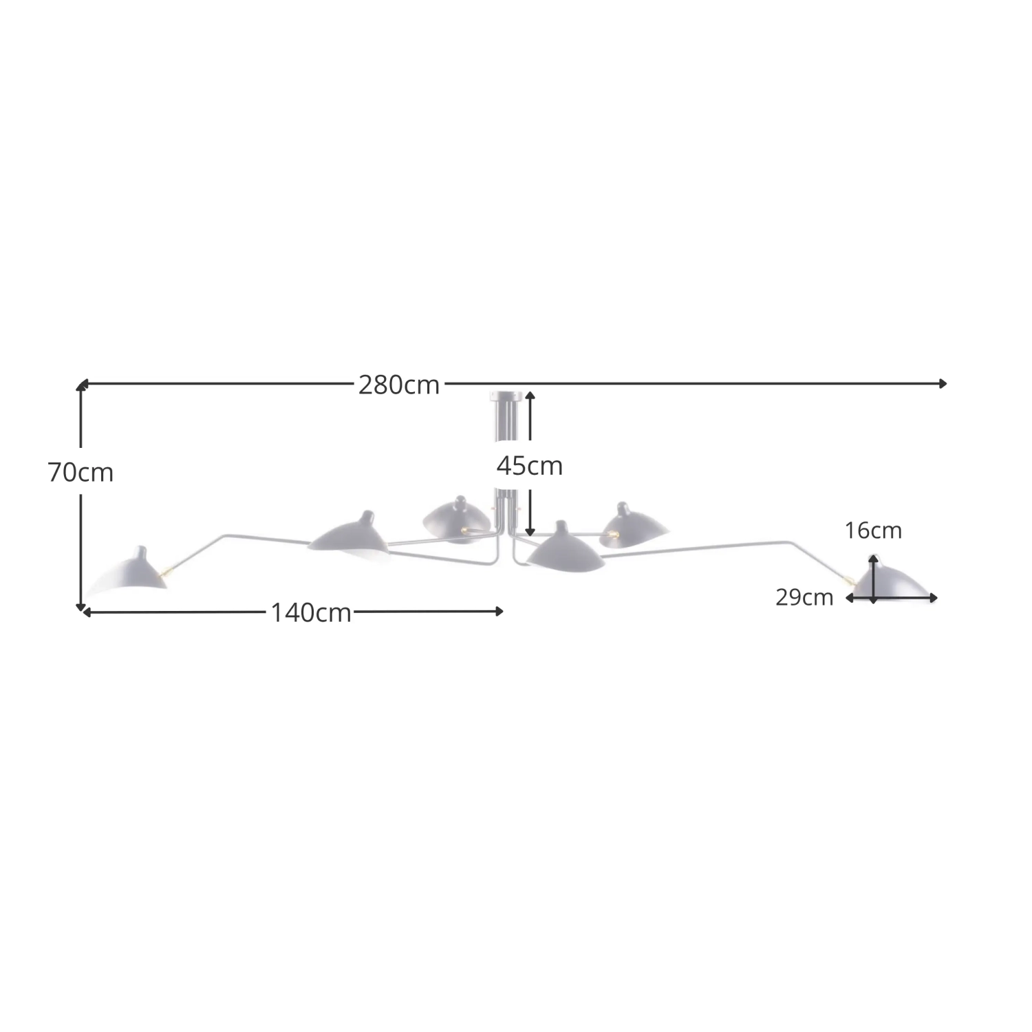 Suspension Inspiration Mouille 6 bras - Plafonniers - Meubles Concept
