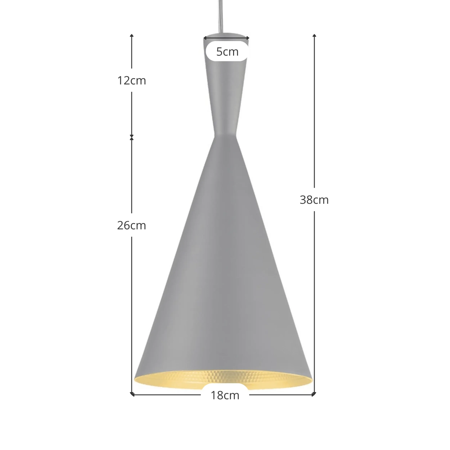 Plafonnier Tall | Design inspiré de Tom Dixon en aluminium noir