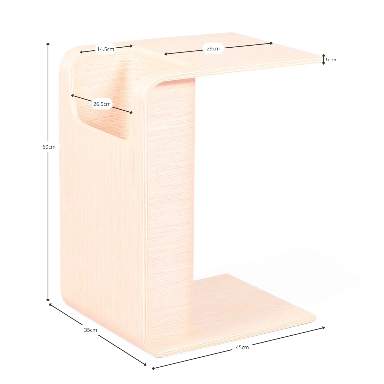 Table d'Appoint Nordique Denver en Frêne - Mobelarium