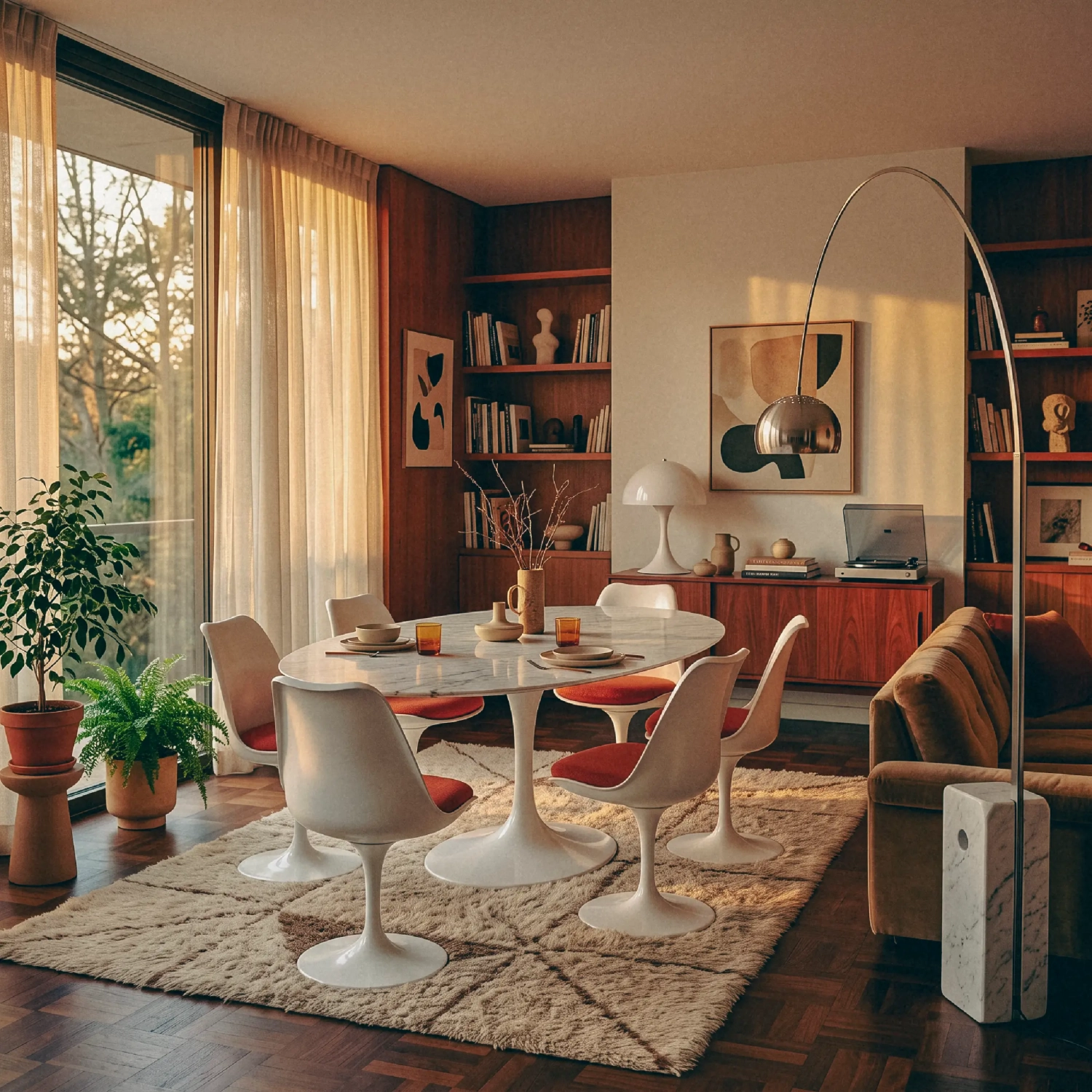 Table ovale Tulip 199 cm Marbre Carrara | Saarinen Design pour salles à manger de luxe
