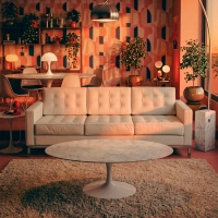 Venice canapé 3 places en cuir italien Florence Knoll Inspired Design