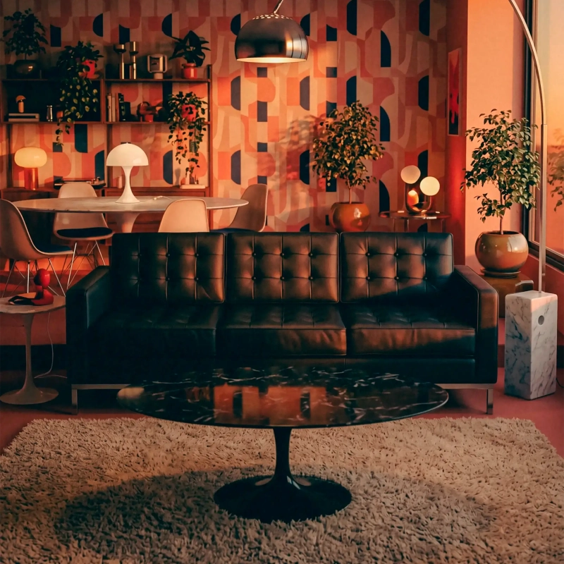 Venice canapé 3 places en cuir italien Florence Knoll Inspired Design