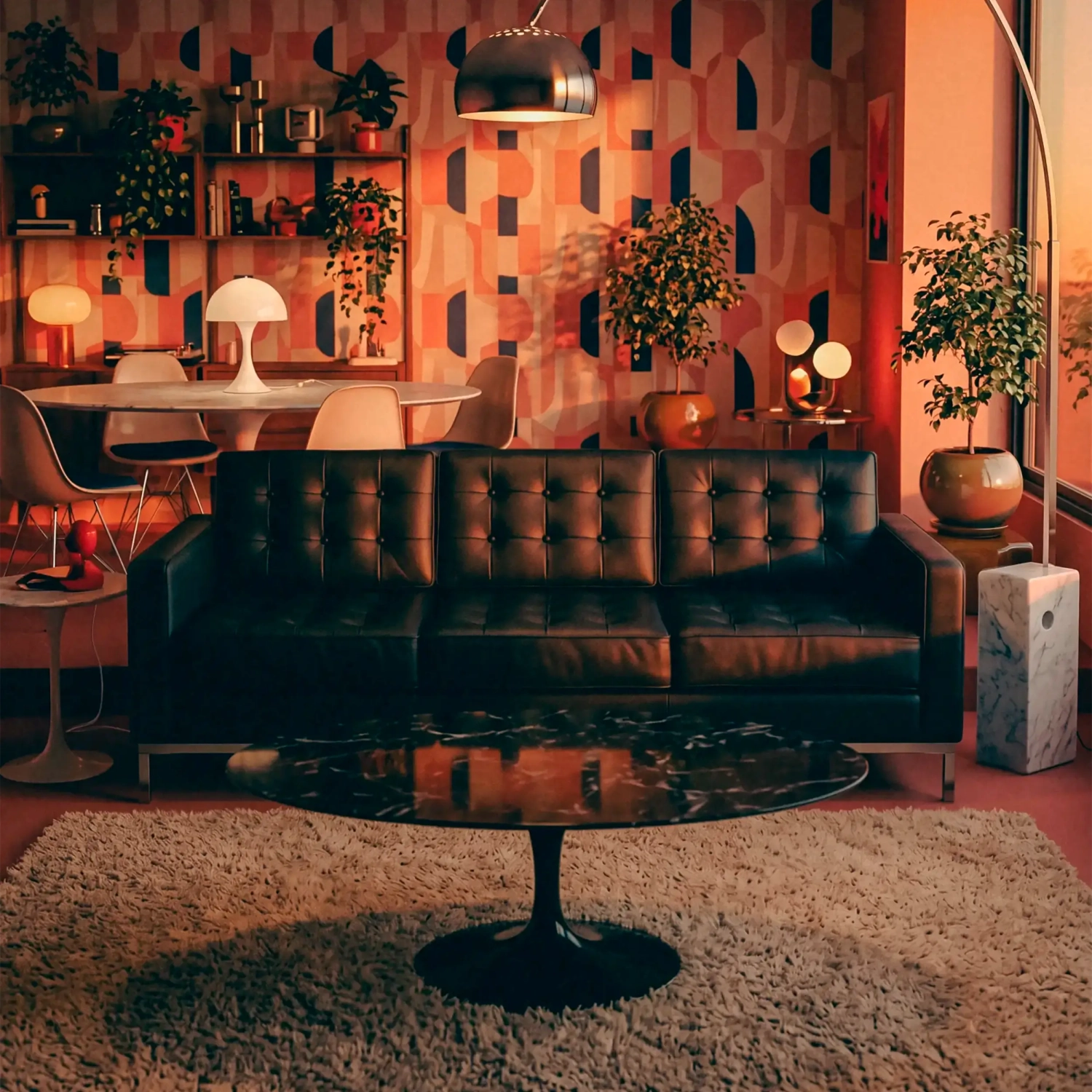 Venice canapé 3 places en cuir italien Florence Knoll Inspired Design