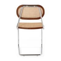 Chaise Lucio en rotin naturel avec piètement en porte-à-faux