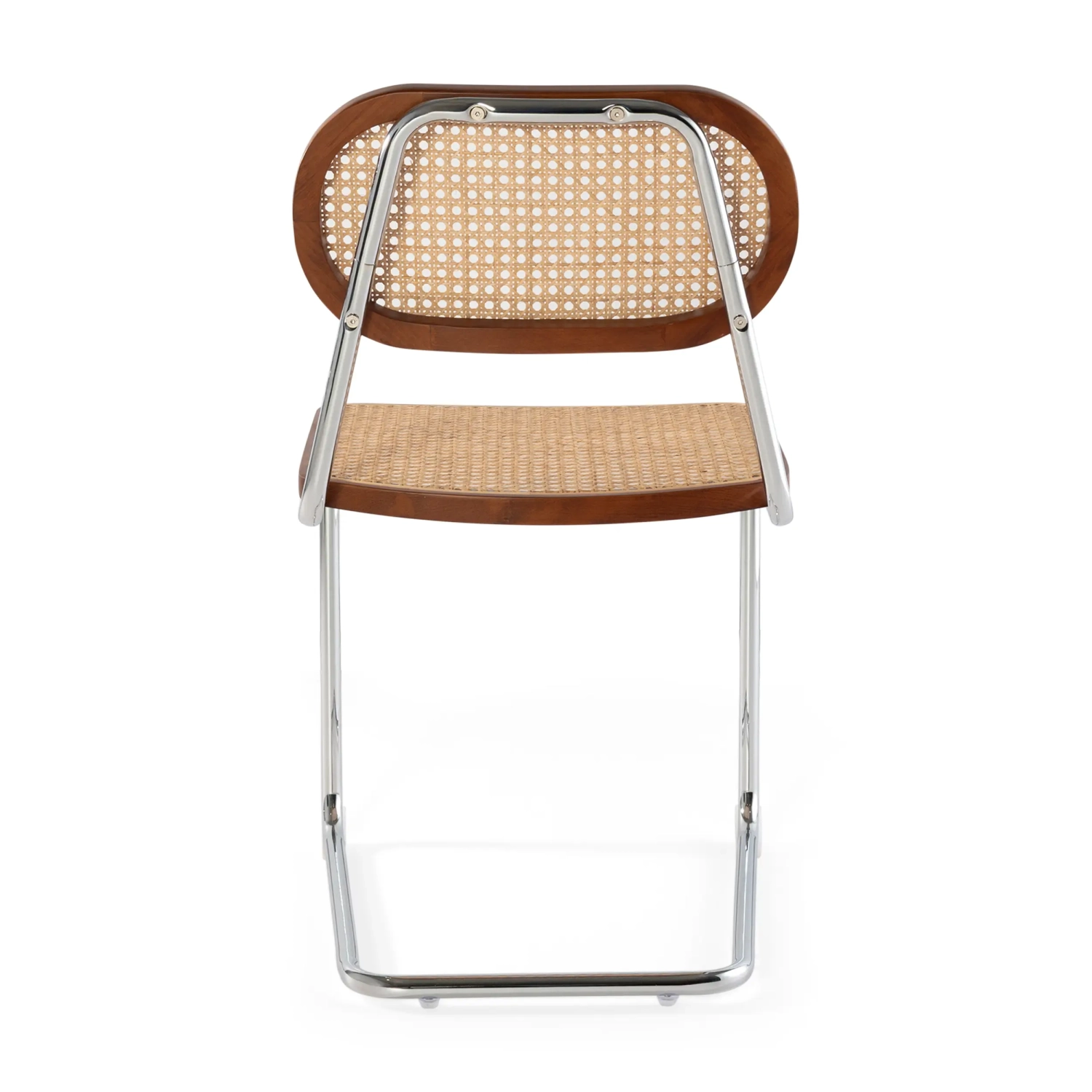 Chaise Lucio en rotin naturel avec piètement en porte-à-faux
