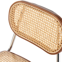 Chaise Lucio en rotin naturel avec piètement en porte-à-faux