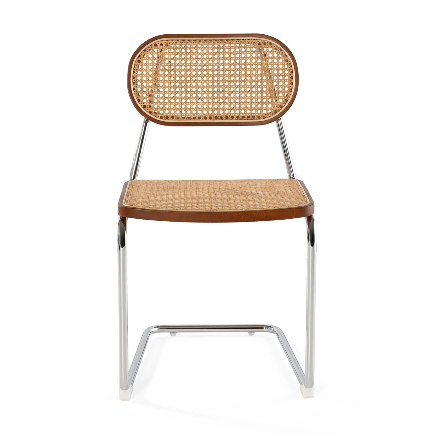 Chaise Lucio en rotin naturel avec piètement en porte-à-faux