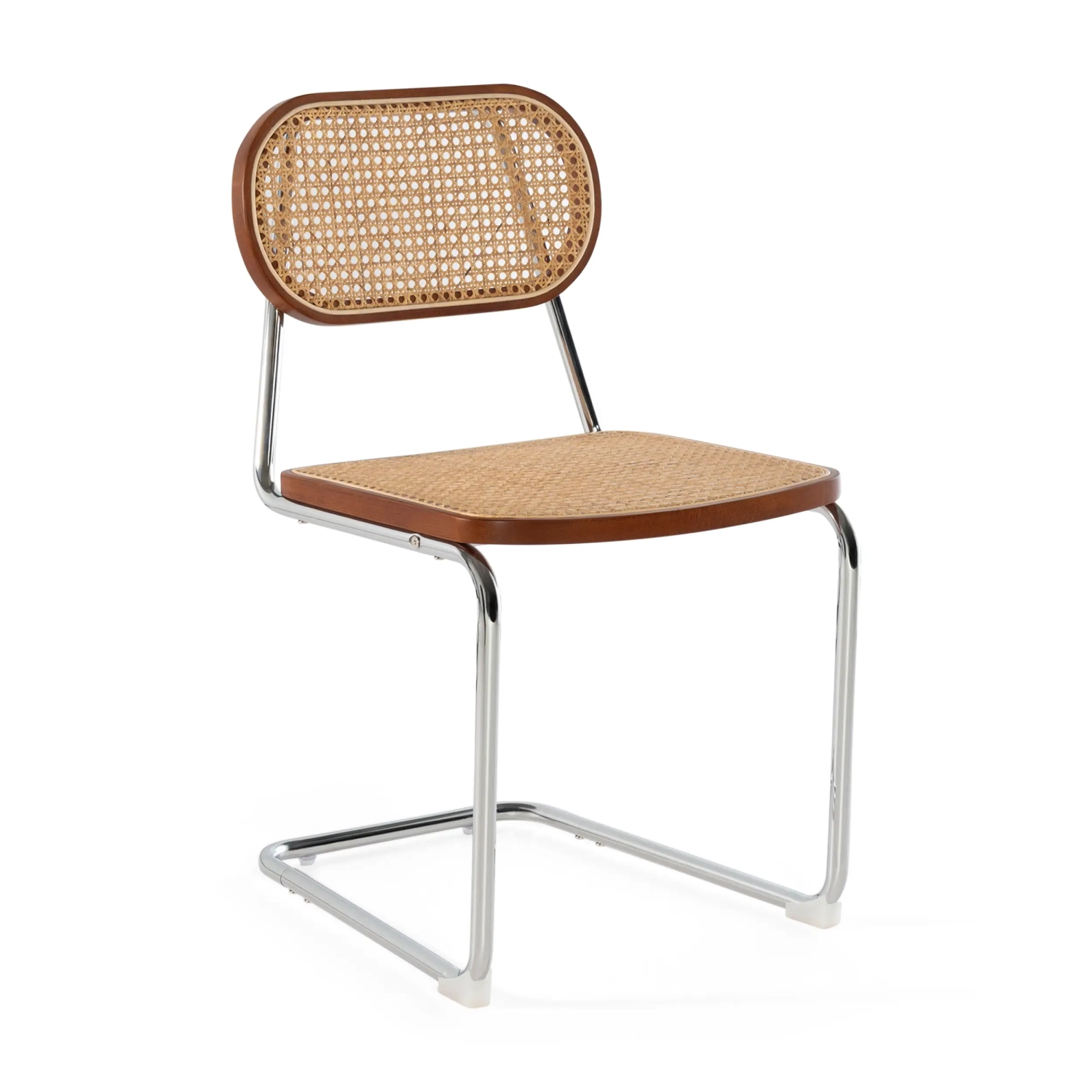 Chaise Lucio en rotin naturel avec piètement en porte-à-faux