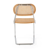 Chaise Lucio en rotin naturel avec piètement en porte-à-faux