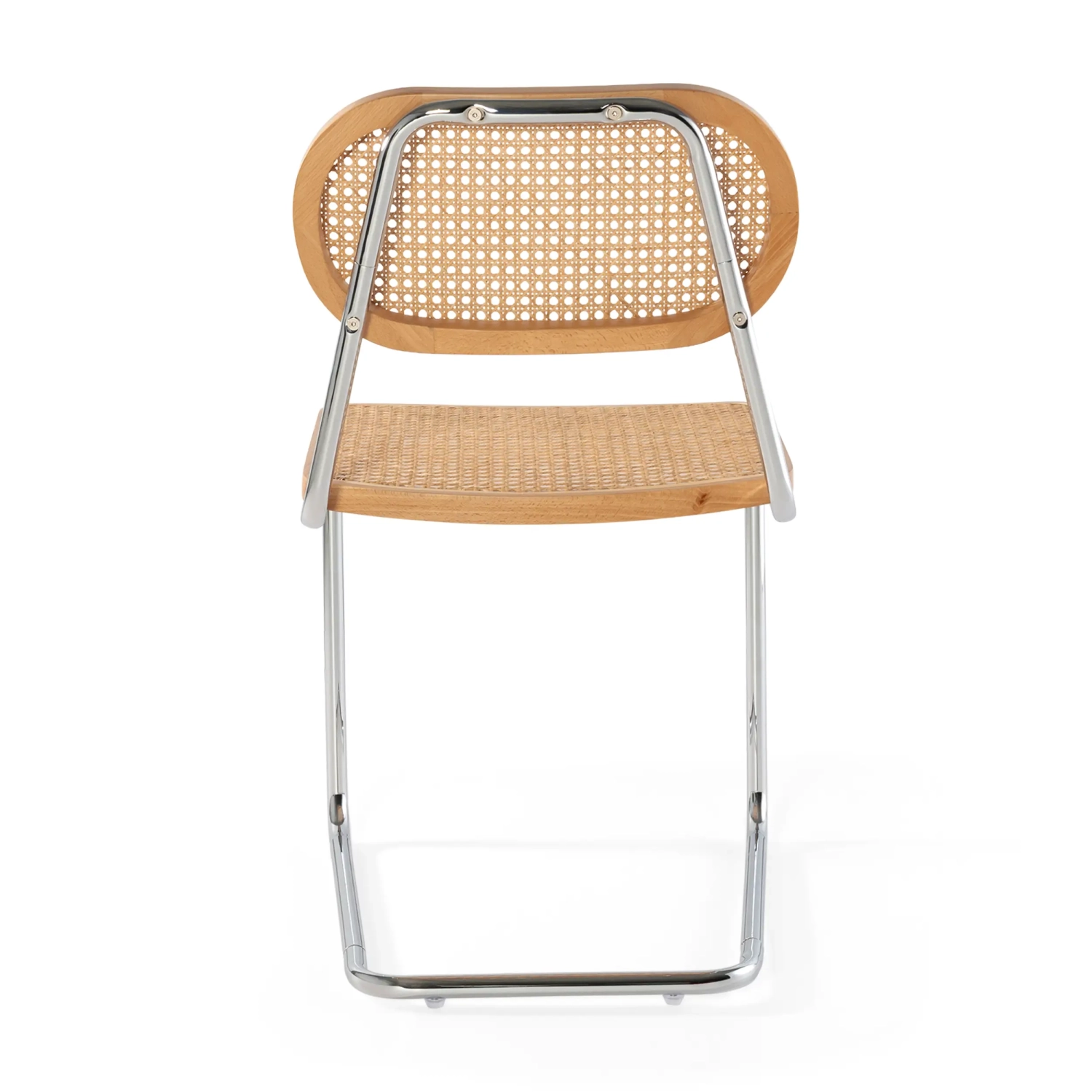 Chaise Lucio en rotin naturel avec piètement en porte-à-faux