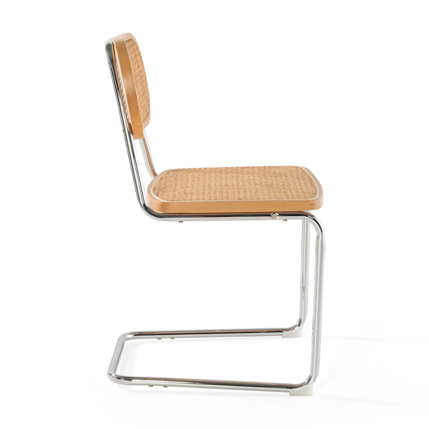 Chaise Lucio en rotin naturel avec piètement en porte-à-faux