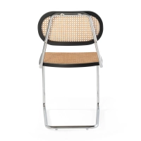 Chaise Lucio en rotin naturel avec piètement en porte-à-faux
