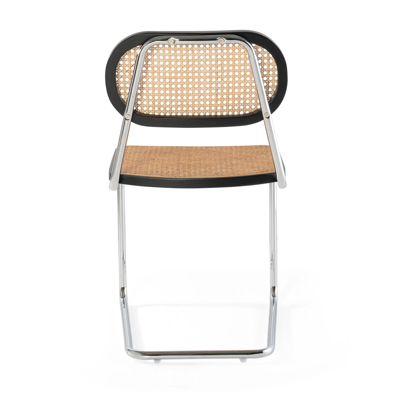 Chaise Lucio en rotin naturel avec piètement en porte-à-faux