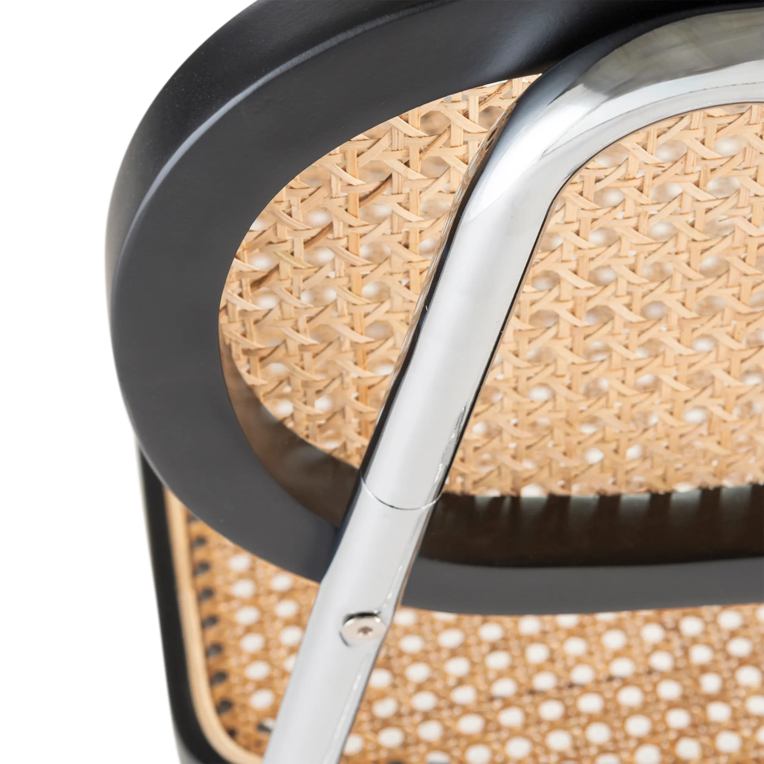 Chaise Lucio en rotin naturel avec piètement en porte-à-faux