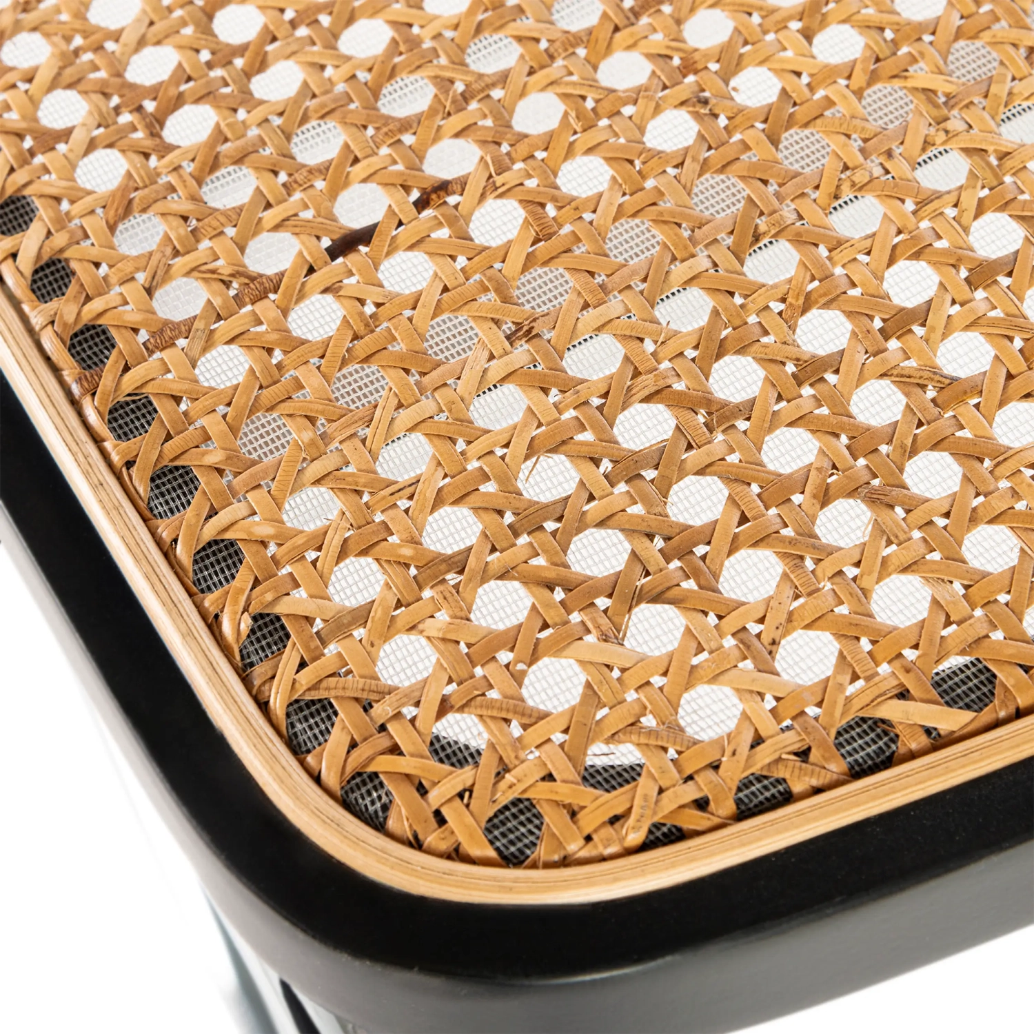 Chaise Lucio en rotin naturel avec piètement en porte-à-faux
