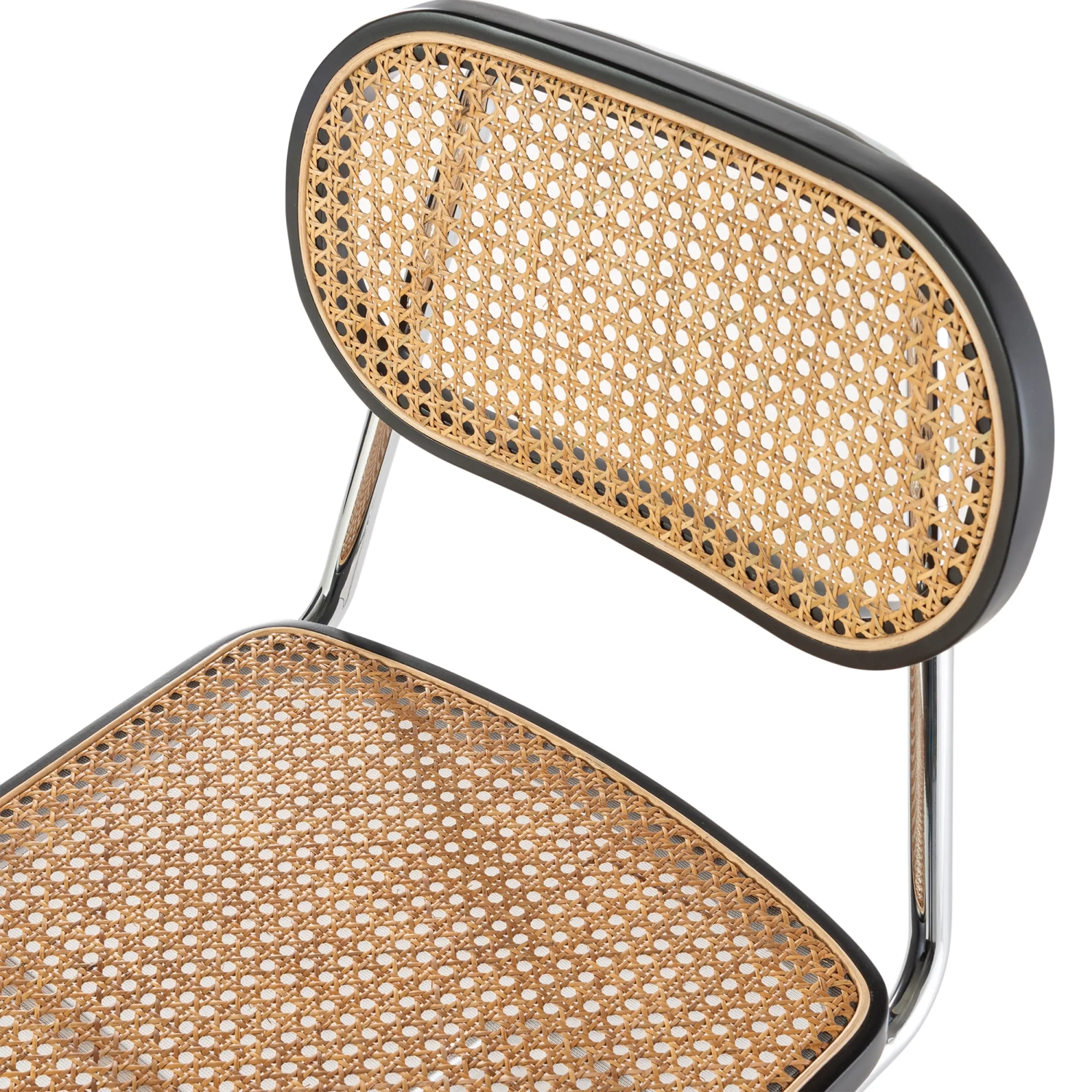 Chaise Lucio en rotin naturel avec piètement en porte-à-faux
