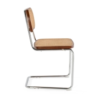 Chaise Lucio en rotin naturel avec piètement en porte-à-faux