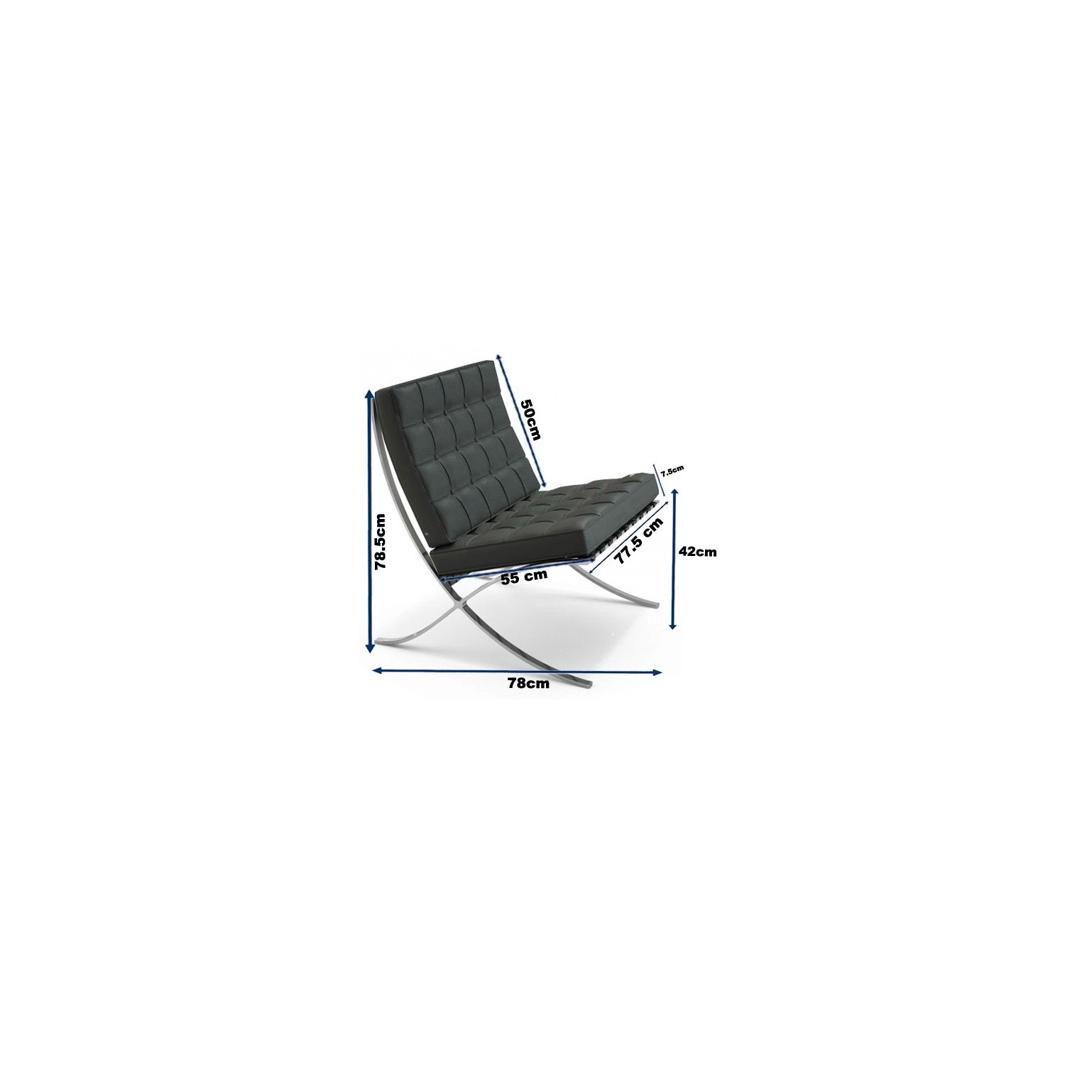 Silla Barcelona Half-Leather