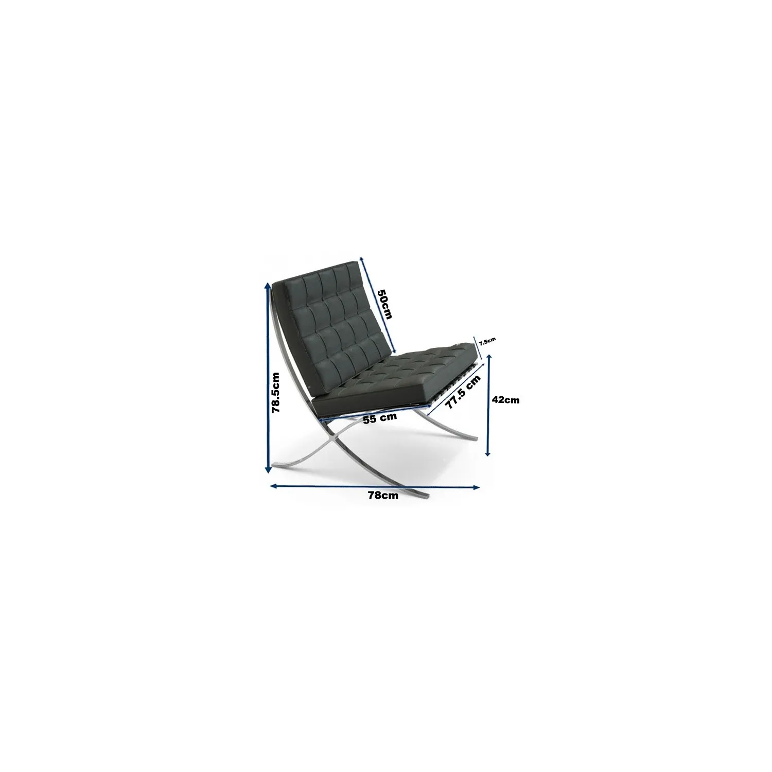 Silla Barcelona Half-Leather