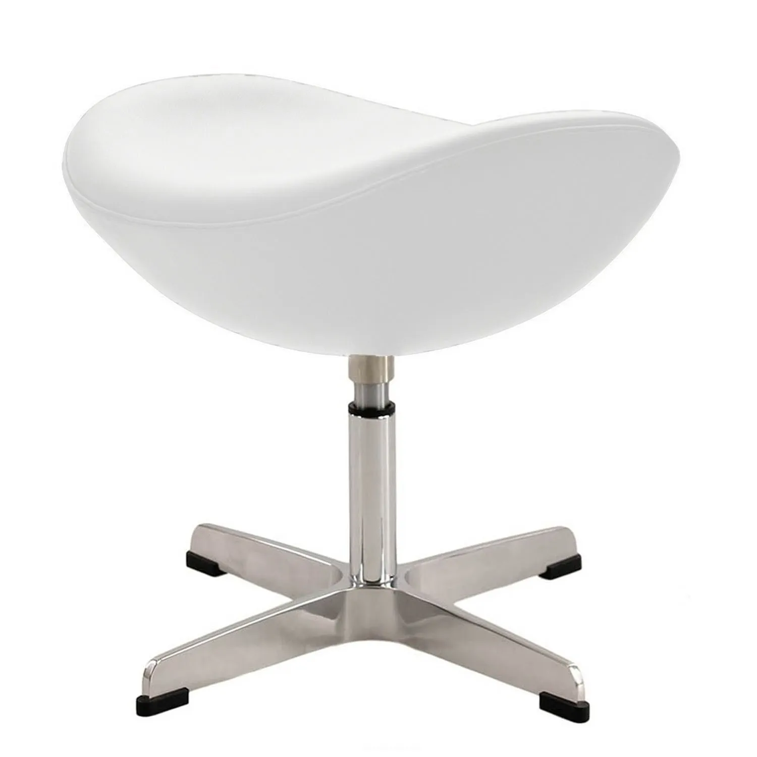 Réplique ottomane de la chaise Egg, en cuir par le designer Arne Jacobsen
