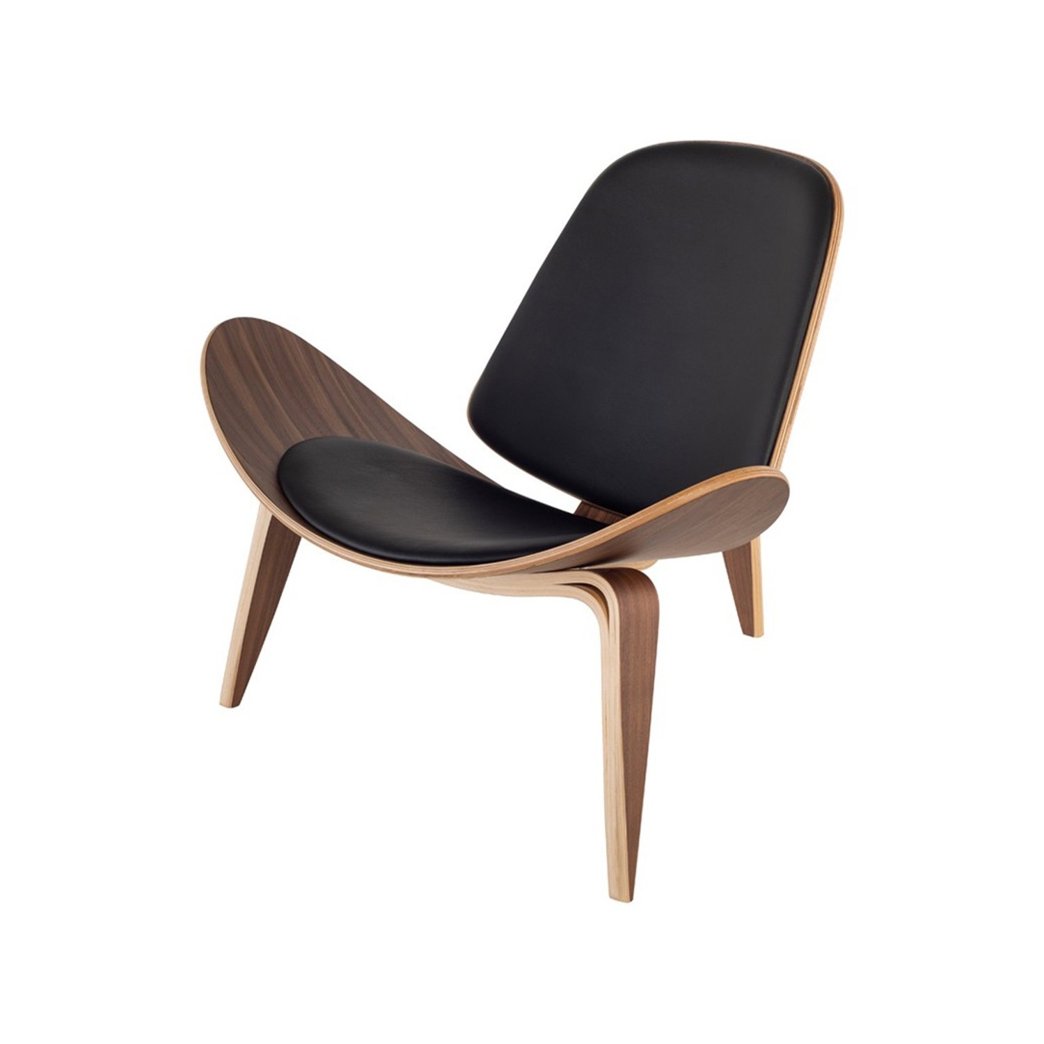 Réplica de la silla Shell Ch07 en madera de nogal