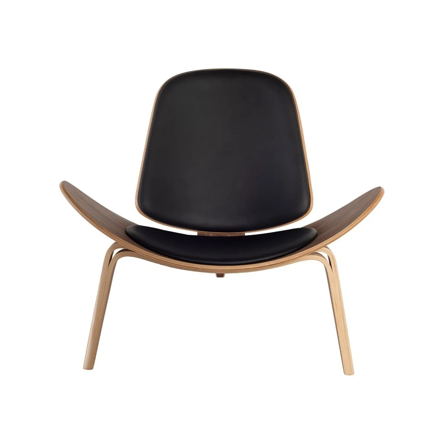 Réplique de chaise Shell Ch07 en bois de noyer