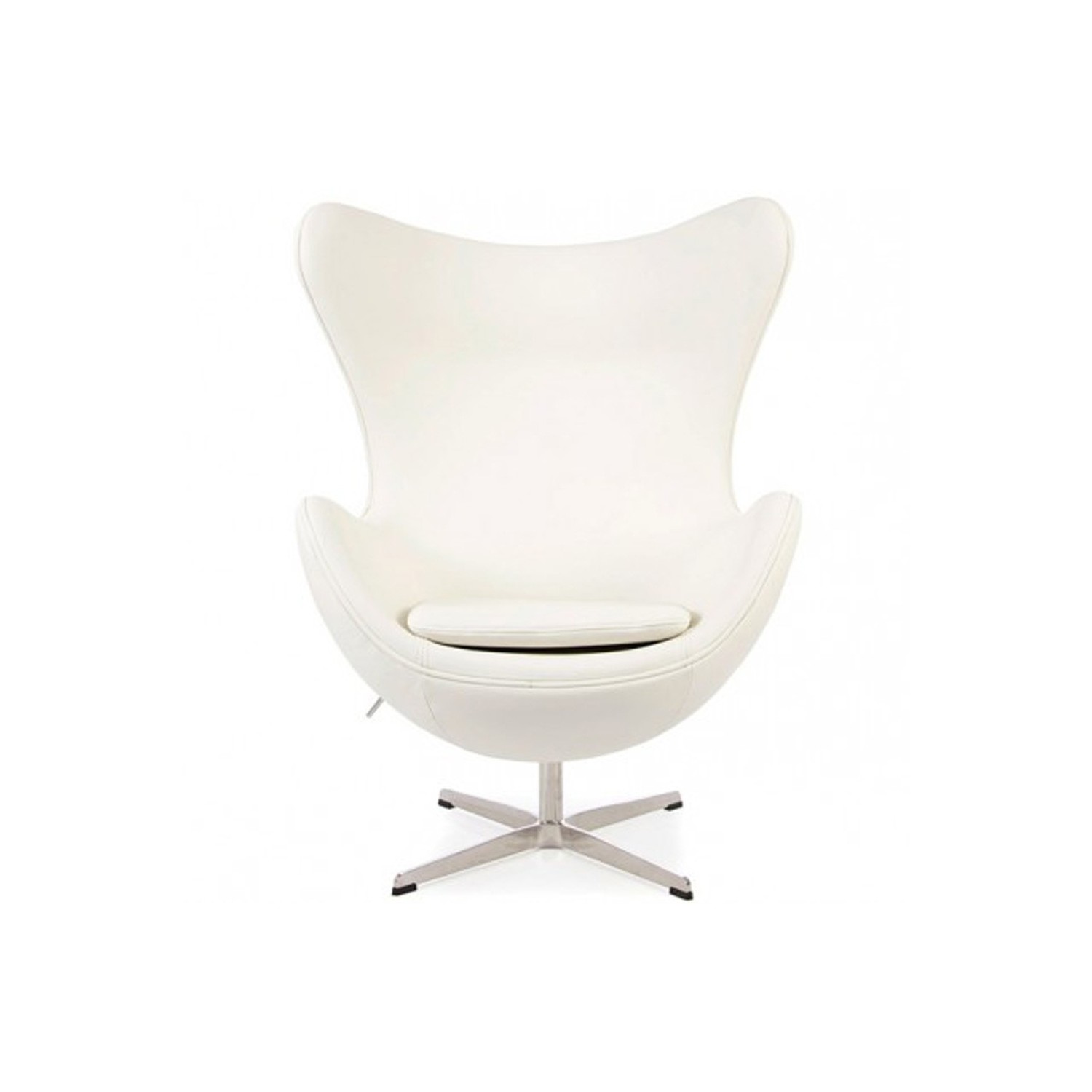 Réplique de chaise Egg en cuir par le designer Arne Jacobsen