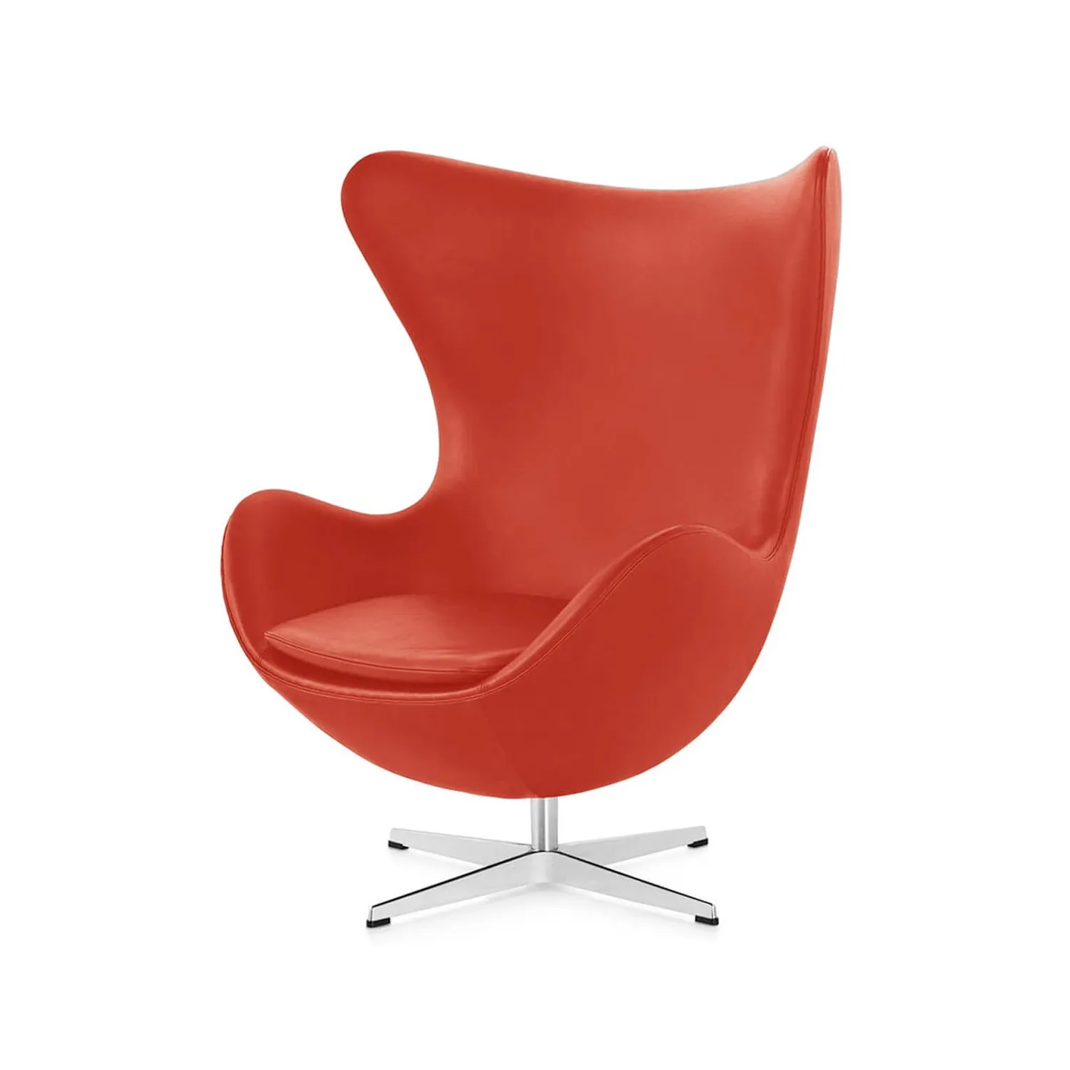 Réplique de chaise Egg en cuir par le designer Arne Jacobsen