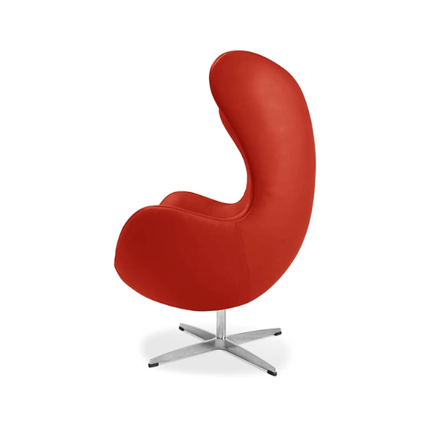 Réplique de chaise Egg en cuir par le designer Arne Jacobsen